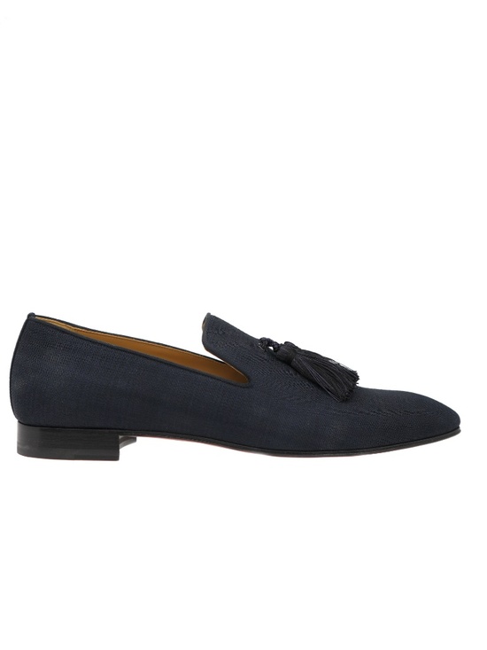 Christian Louboutin Officialito Tassels Dress Shoes Dark Blue Fabric Size 11 New